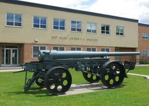The "K 16" cannon on the Hugh Cairns Armoury