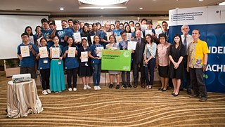 The participants of level A1 with the three winners…