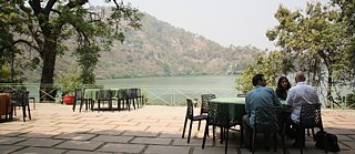 Interviewing two filmmakers at the festival - infront of the environment within which the festival takes place, and which makes it unique.