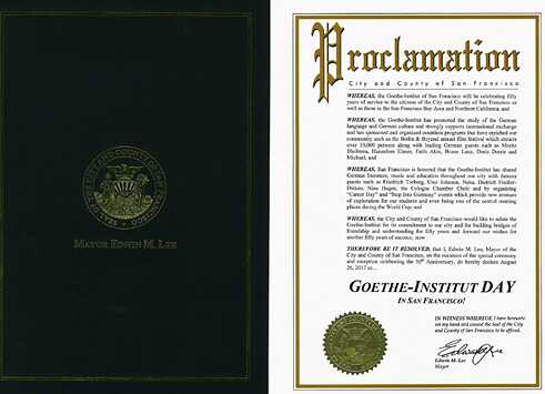 Proklamation City and County of San Francisco