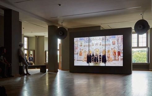 Romuald Karmakar, BYZANTION (2017). Installation view at documenta 14, Kassel, 2017