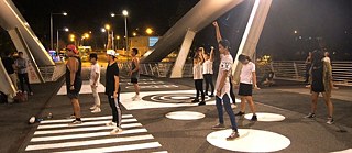 Ponte della Musica während der von Open House Roma organisierten Veranstaltungsreihe  „Aperti per ferie” (Detail)