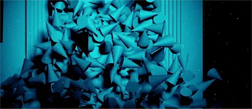 Formes abstraites dans lumière bleue