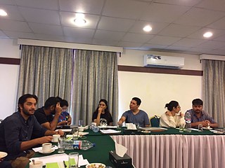 Participants discussing their ideas during the workshop