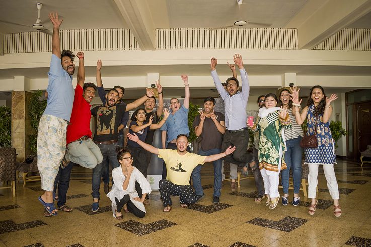 All the participants along with Till Passow - lead trainer, after the successful completion of the first workshop