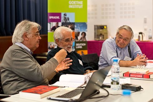 Fernando Martinho, João Barrento e Fernando Rosas, consultores do projeto; 13.11.2015