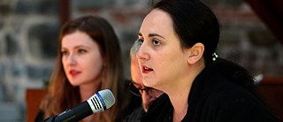 Nino Haratischwili bei einer Lesung mit Olga Grjasnowa