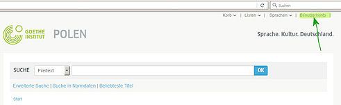 Ausschnitt aus der OPAC-Webseite