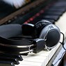 Headphones on a piano