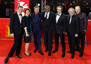 Alexander Scheer, Hannah Steele, Stefan Konarske, Raoul Peck, August Diehl, Rolf Kanies and Moritz Führmann at the world premiere of ‘The Young Karl Marx‘ at the 2017 Berlinale.