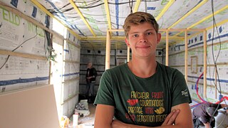 Pierre de Hélicity sur le chantier de son logement à énergie passive