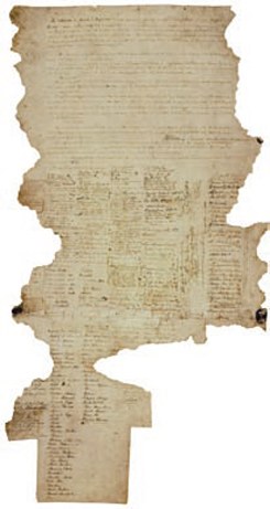 Der am 6. Februar 1840 unterzeichnete Vertrag von Waitangi: einer von neun erhaltenen Originalen des Te Tiriti o Waitangi. 