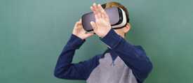 In the virtual world, learners can communicate and interact with characters in the foreign language.