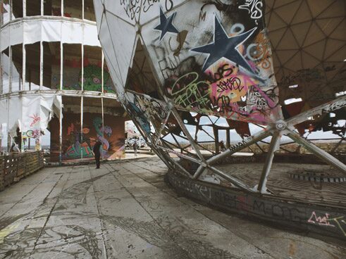 On top of Teufelsberg is the ruins of the NSA's listening station from the Cold War.