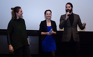 Publiku küsimustele vastavad filmi „Ümbersõit“ tegijad Nina Vukovic (vasakul) ja Benjamin Talsik (paremal)