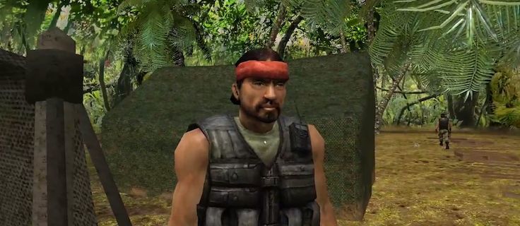 Empathetic Media: escena de realidad virtual de un campamento guerrillero de las FARC