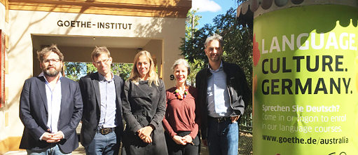 L to R: Wolfram Eilenberger, Fritz Breithaupt, Charlotte Klonk, Sonja Griegoschewski (Goethe-Institut), Andreas Weber
