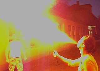 Feuerspucken für den Dreh