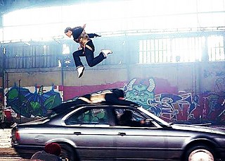 Jumping over a car