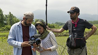 Shirin Barghnavard on set of her documentary „Poets of Life“.