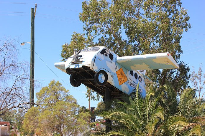 John Murray’s Volkswagen old home-turned-billboard, advertising his art gallery.