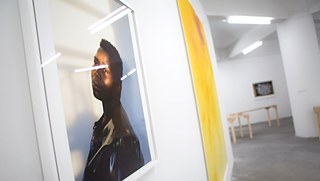 In the exhibition space of the Musée d’Art Contemporain et Multimédias.