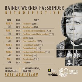 Rainer Werner Fassbinder Retrospective Baguio Schedule