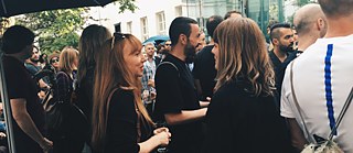 The author in conversation with Turner Prize winning sound artist Susan Philipsz at the vernissage of the 9th Berlin Biennale, 2016