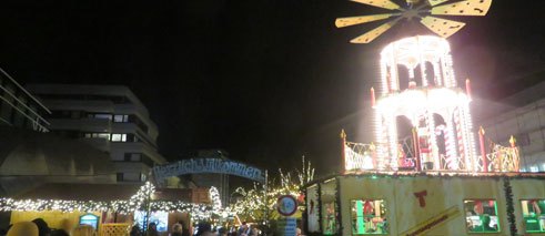 A Christmas market in Friedrichshafen