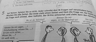Übungen zu indirekten Fragen mit einem Auszug aus Netzwerk Deutsch als Fremdsprache A2