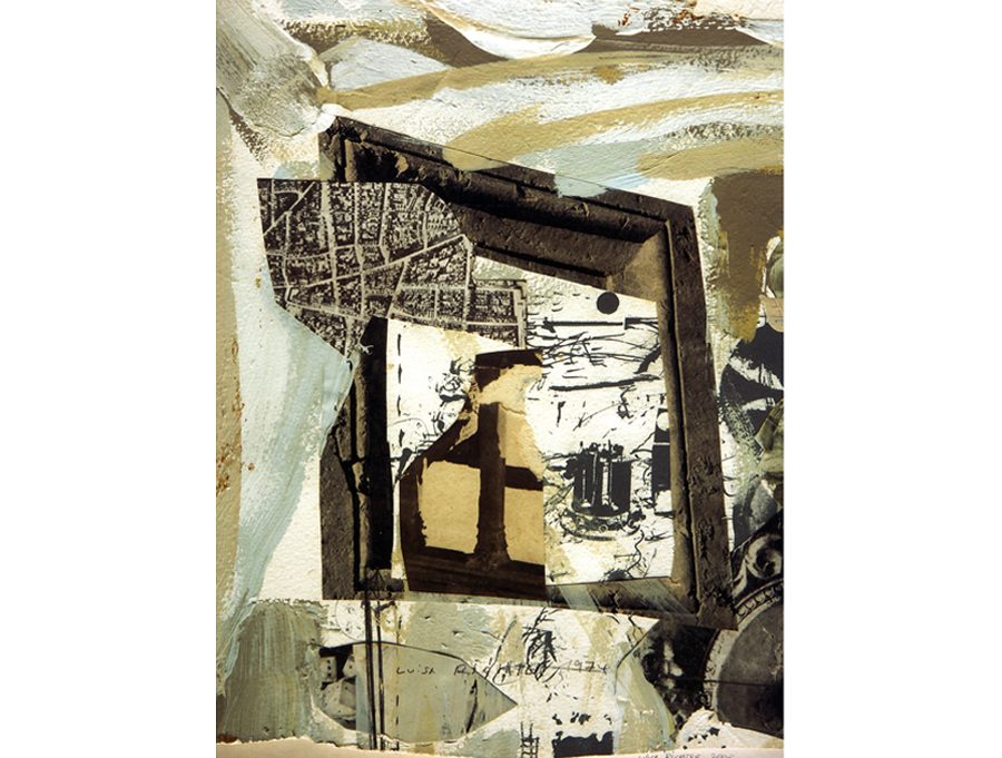 Detrás de la ventana, 1974. Collage y gouache sobre papel, 29 x 22 cm