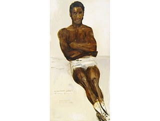 El Boxeador, 1974. Oleo sobre tela, 190 x 97 cm