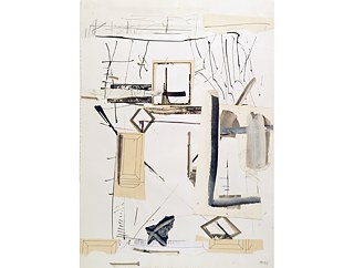Horizontes, 1993. Collage, tinta y gouache sobre sobre, 69,5 x 50, 5 cm
