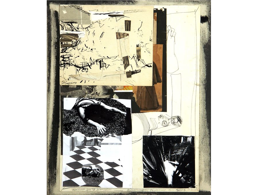 Espacio de los recuerdos, Collage, tinta y gouache sobre papel, 40 x 55 cm
