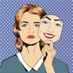 Empowerment, Gleichberechtigung, Feminismus, Frauenbild mit Maske Empowerment, Gleichberechtigung, Feminismus, Frauenbild mit Maske