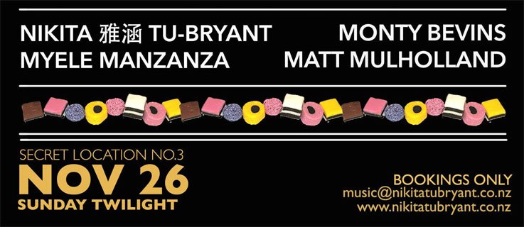 Poster of the secret location gig