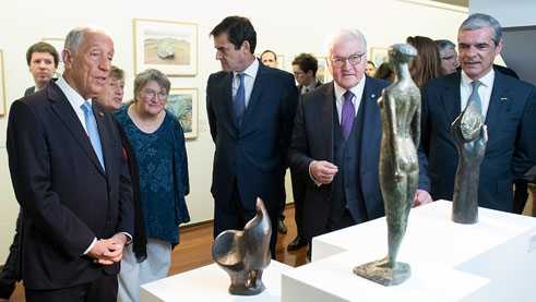 Bronze sculptures “Small Chicken” (1951), “Girl with Apple” (1950) and “Flounder with Handle II” (1982) by Günter Grass.