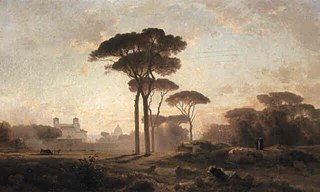 Jean-Achille Benouville: Villa Medici Rome, 1864, Öl auf Leinwand, 55x91 cm, Privatbesitz. 