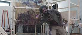 Intermedia artist Em’kal Eyongakpa in his studio.