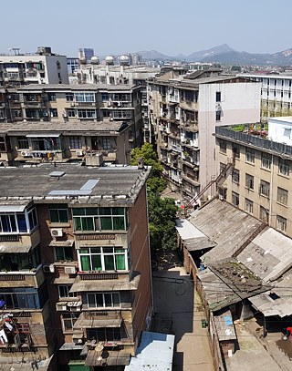 Straße und Wohnhauser in Zhuzhou