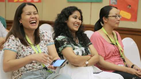 The teachers enjoy the presentations.