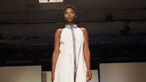 On the runway.