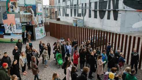 Tour through the exhibition by Denis Leo Hegic production manager of the Urban Nation Museum for Urban contemporary Art, Berlin