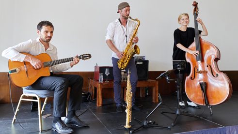 Das Monaco Swing Ensemble beim Empfang des Goethe-Instituts