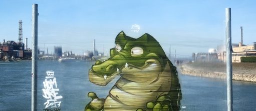 Graffiti von einem Krokodil