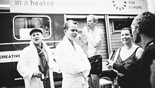 Teilnehmer nach dem Saunagang