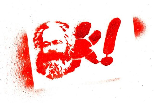 Rotes Marx-Stencil in Kolumbien