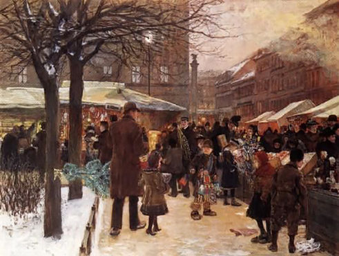 Franz Skarbina Weihnachtsmarkt Berlin.
