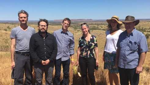 The first stop of the group's trip is in the desert of Alice Springs.