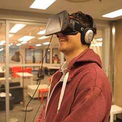 Ryerson University test subject watches the Polar Sea trailer for the first time in VR